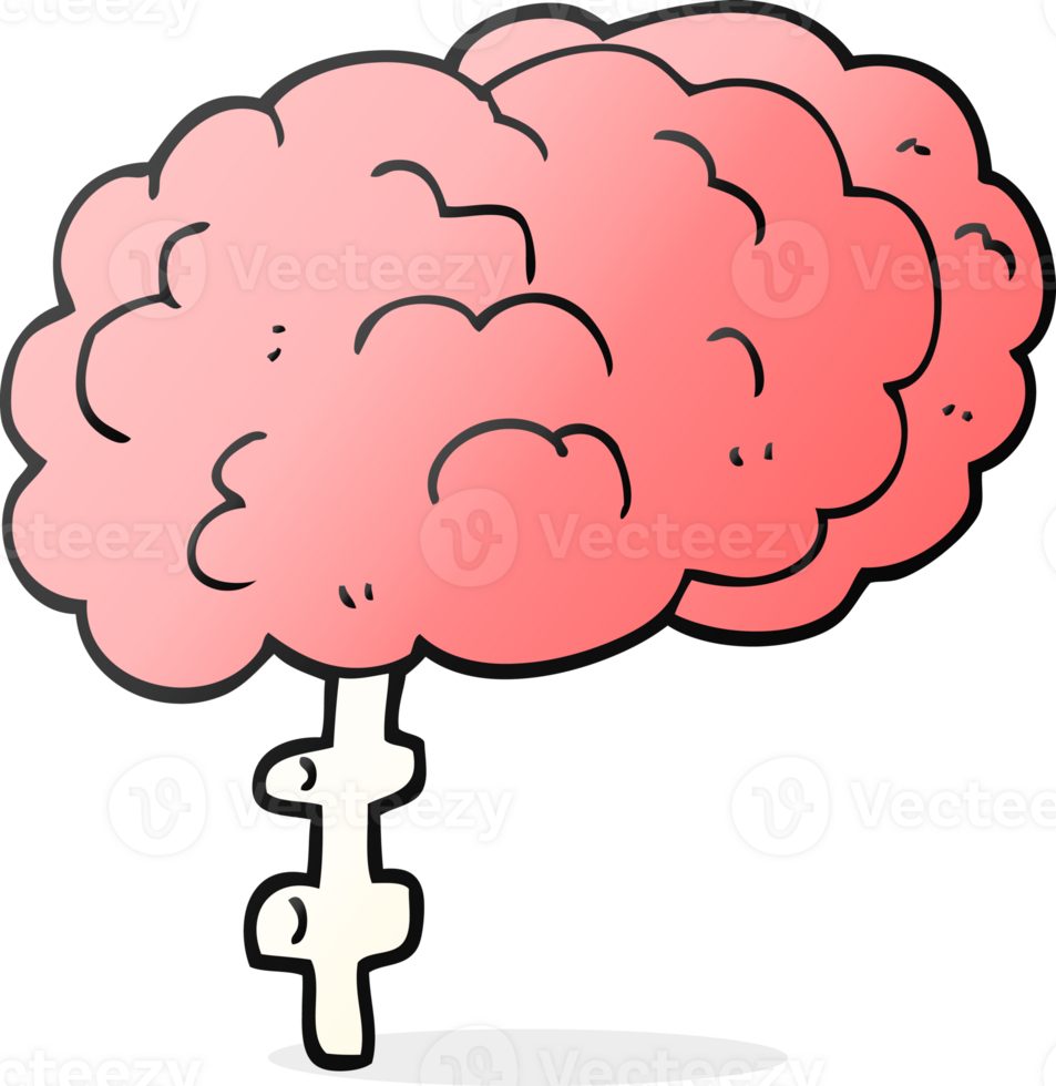 freehand drawn cartoon brain drawing png