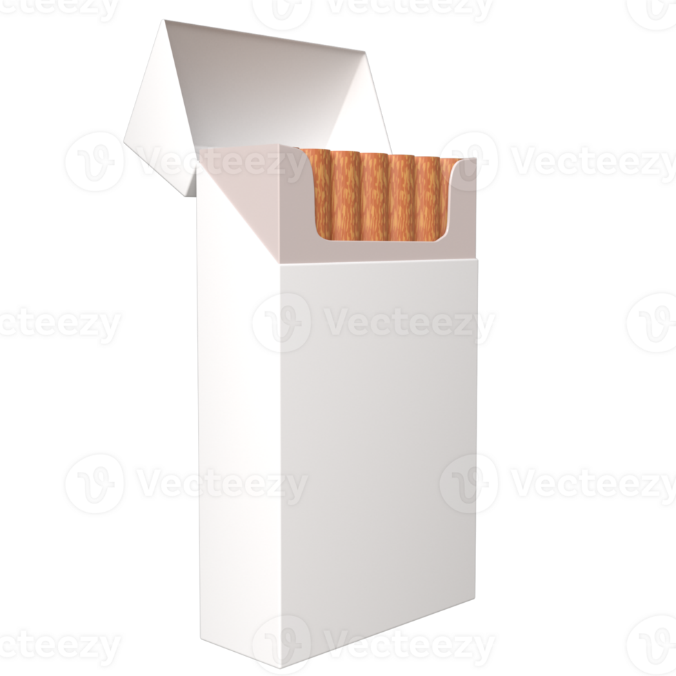 3D realistic blank cigarette packet rendering for mockup, design, etc. png
