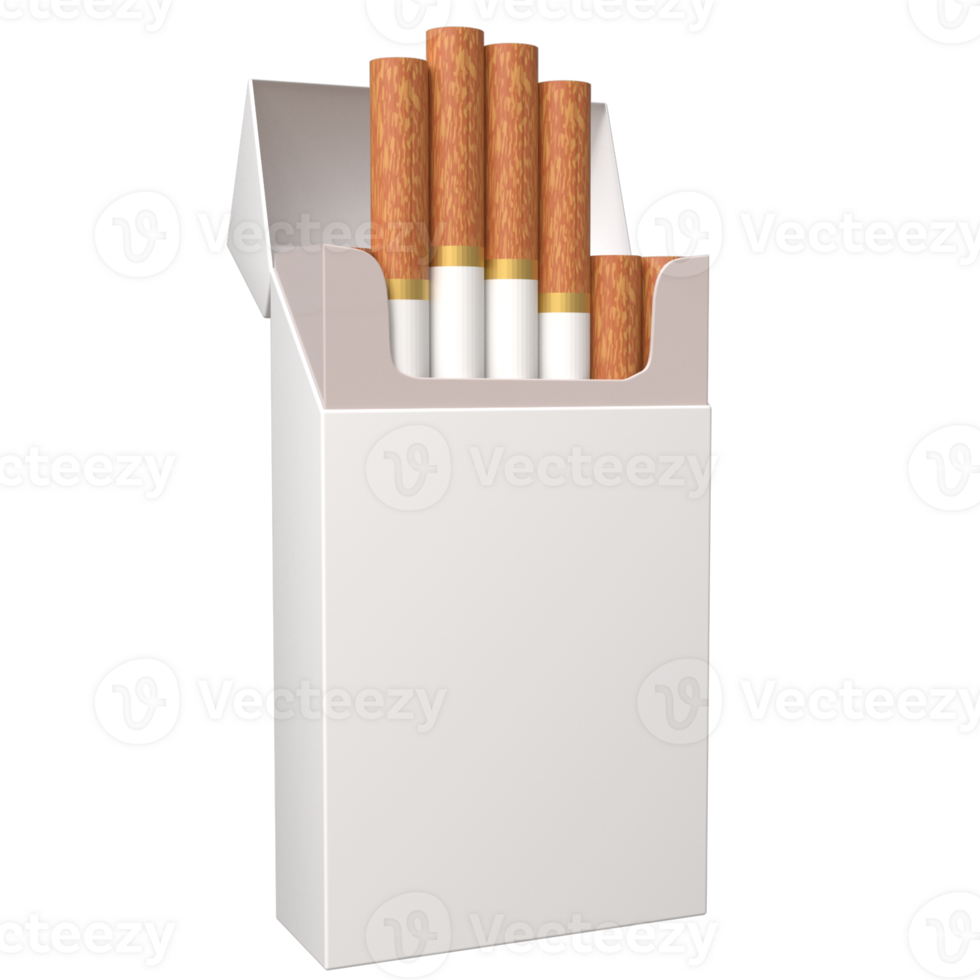 3D realistic blank cigarette packet rendering for mockup, design, etc. png