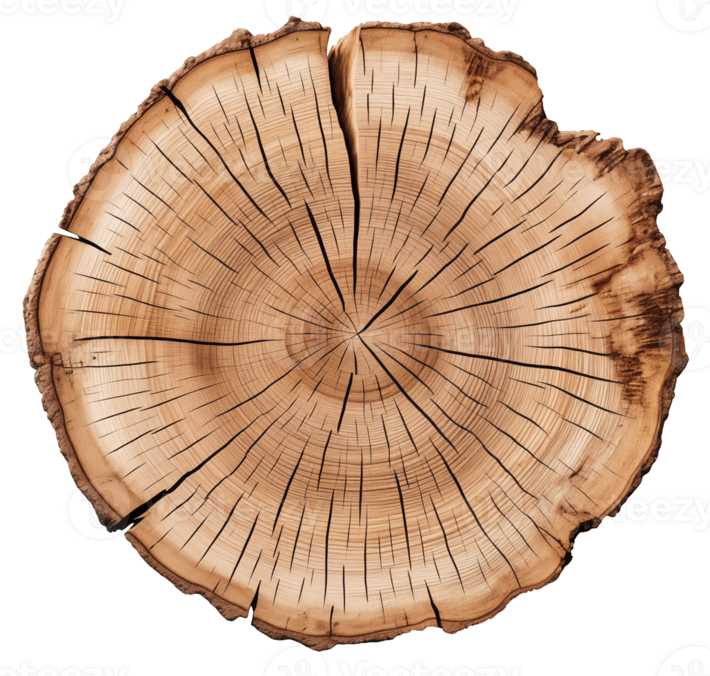Old piece table of tree stump isolated on transparent background png