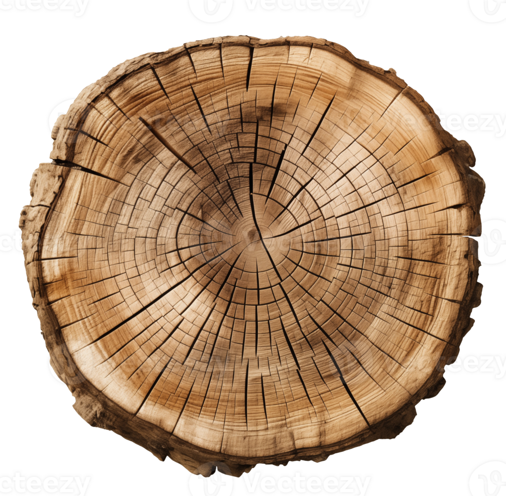 Old piece table of tree stump isolated on transparent background png