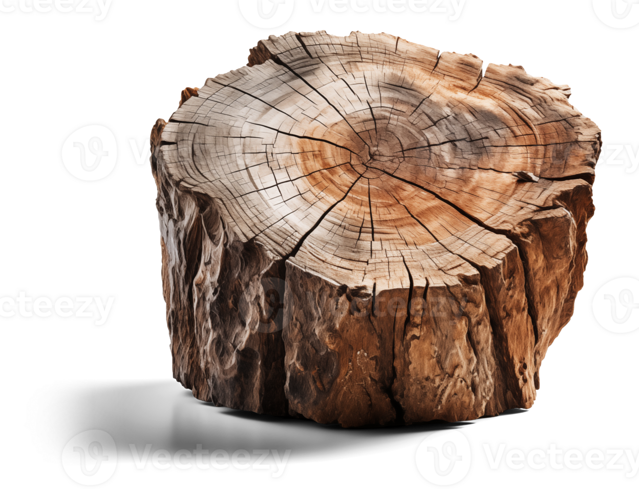 Old piece table of tree stump isolated on transparent background png