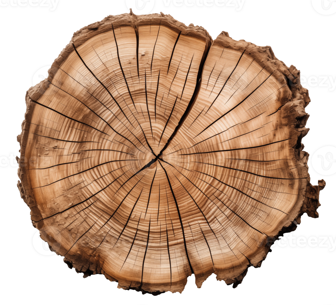 Old piece table of tree stump isolated on transparent background png
