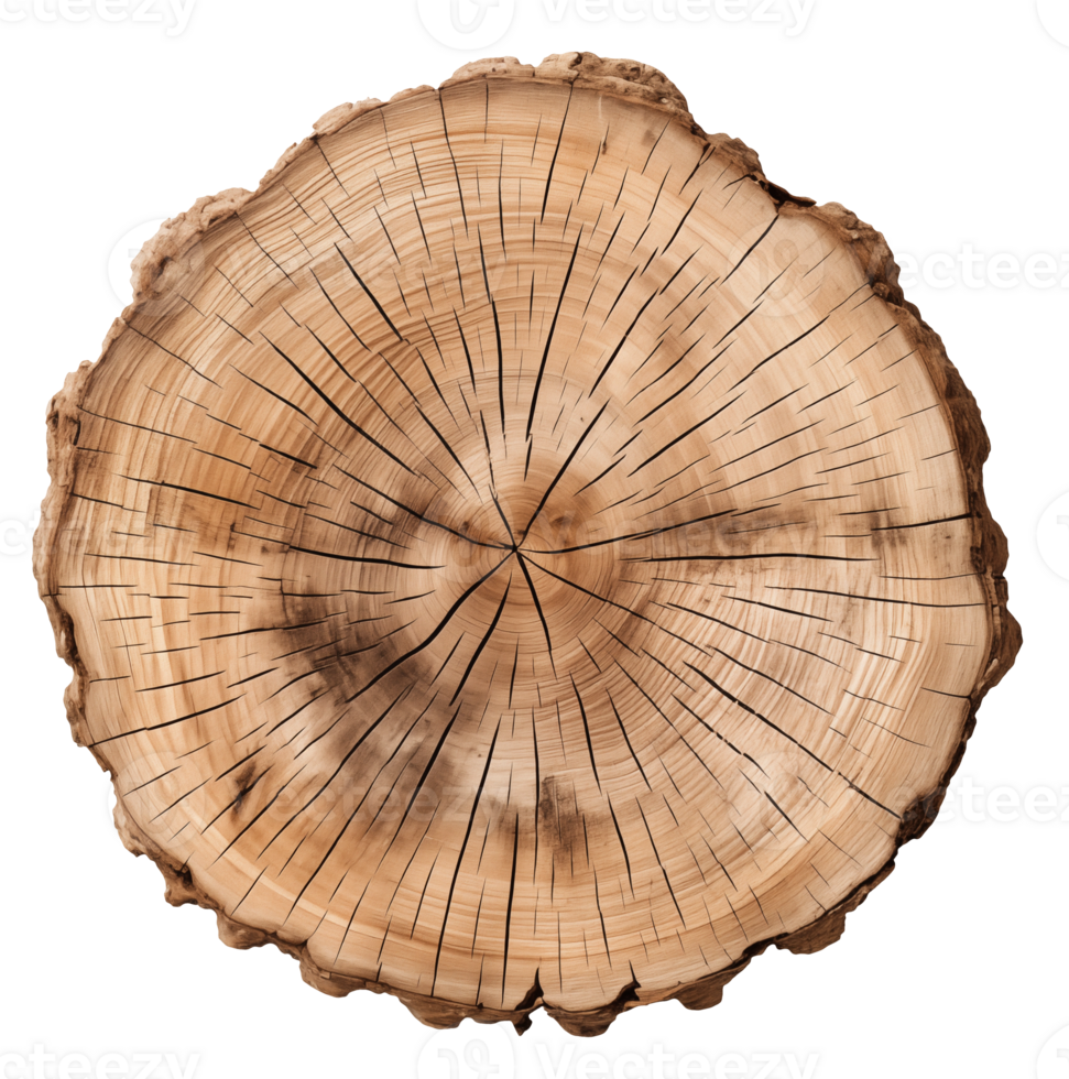 Old piece table of tree stump isolated on transparent background png