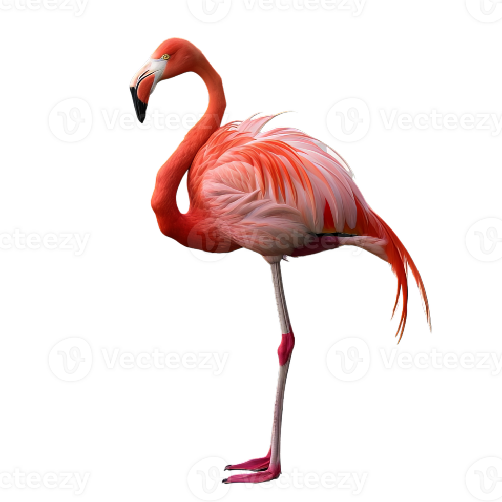 flamingo standing on its legs, with its head down png
