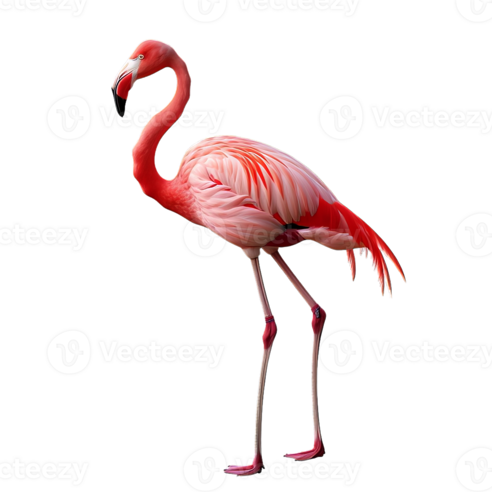 a pink flamingo standing on a transparent background png