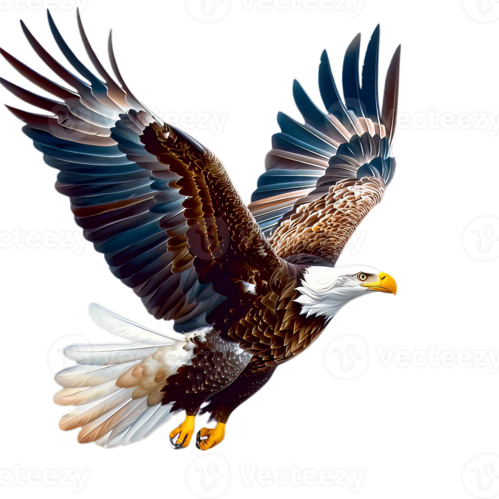 Powerful American Eagle Proudly Surrounded by USA Flags, Iconic Symbol of National Pride for Design Projects and Celebrations png