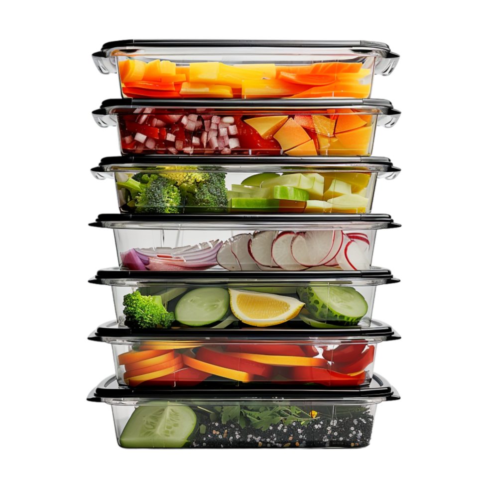 Vegetable Boxes Stack on Transparent Background png