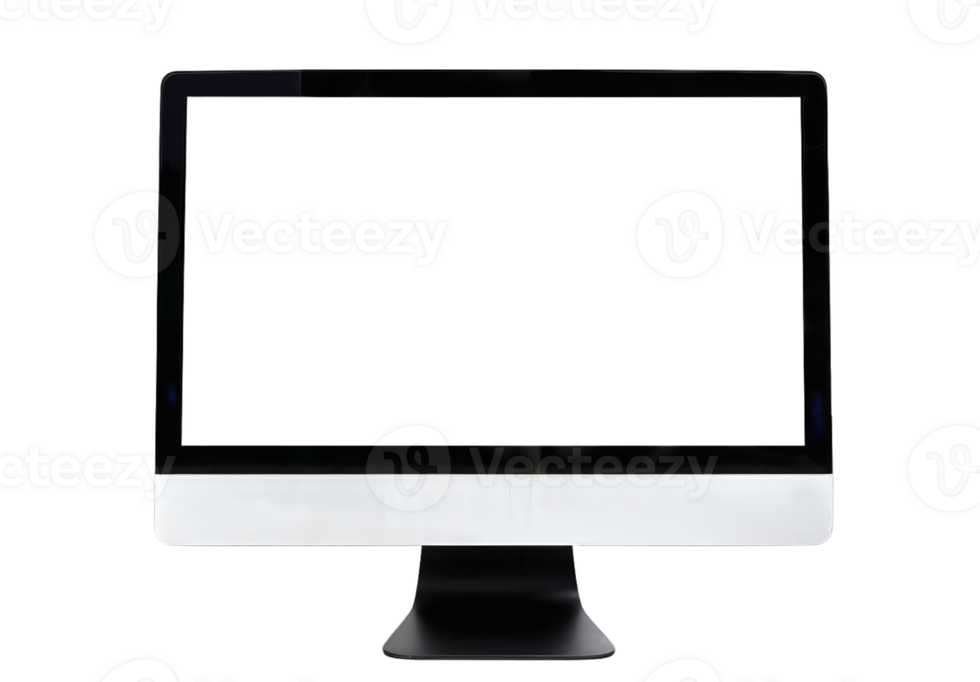 a computer monitor with a blank screen on a transparent background png