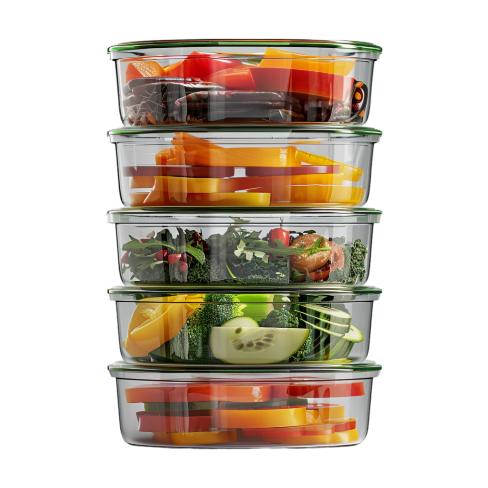 Vegetable Boxes Stack on Transparent Background png