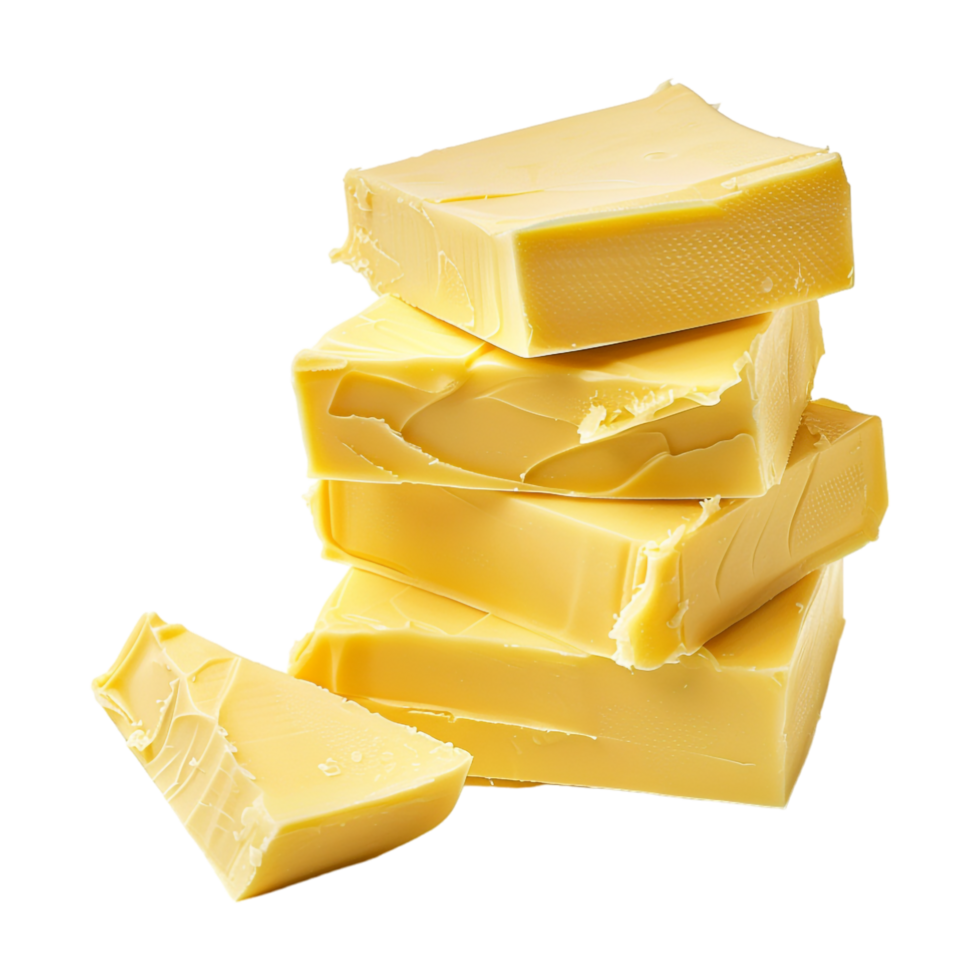 Stack of Butter Slices on Transparent Background png