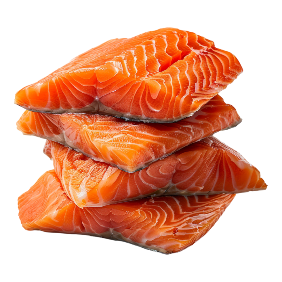 Slices of Salmon Fish on Transparent Background png