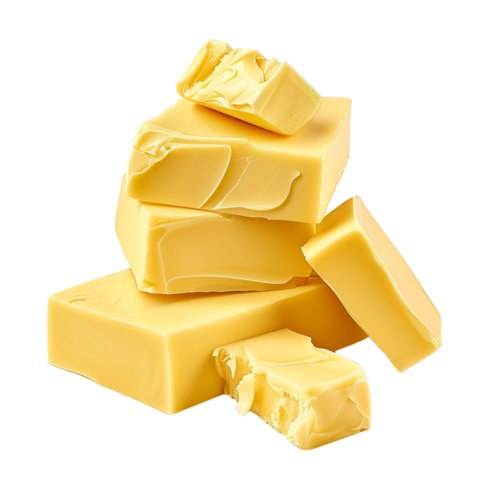 Stack of Butter Slices on Transparent Background png