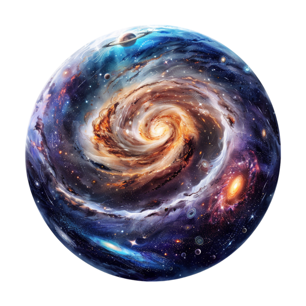 Round Galaxy on Transparent Background png