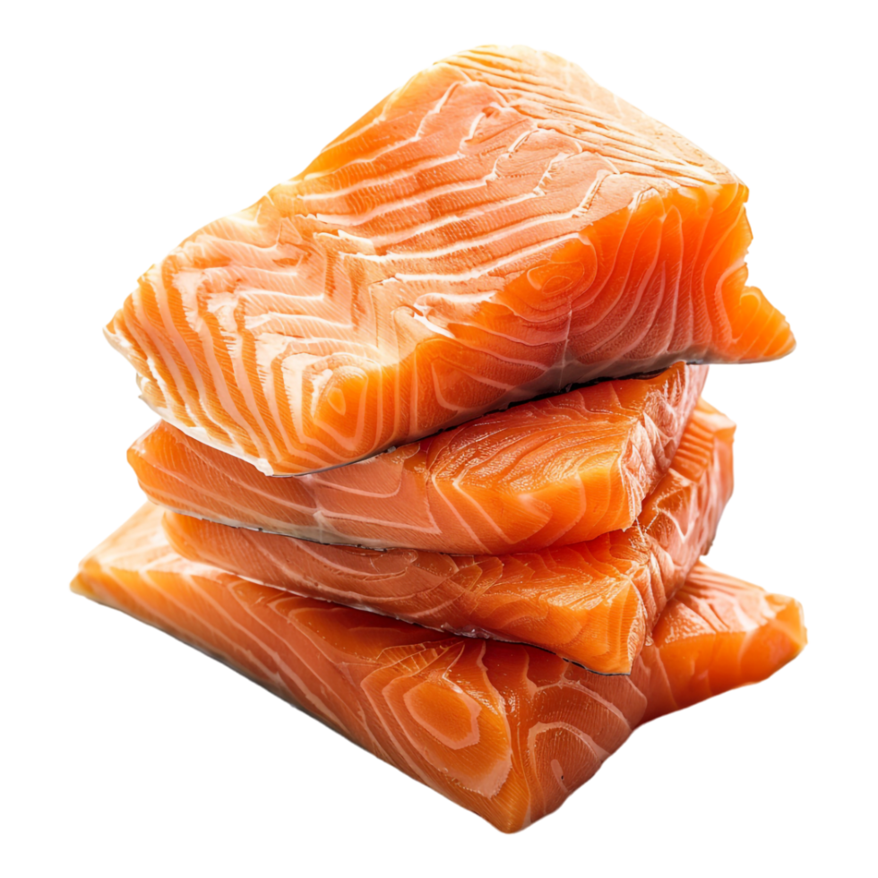 Slices of Salmon Fish on Transparent Background png