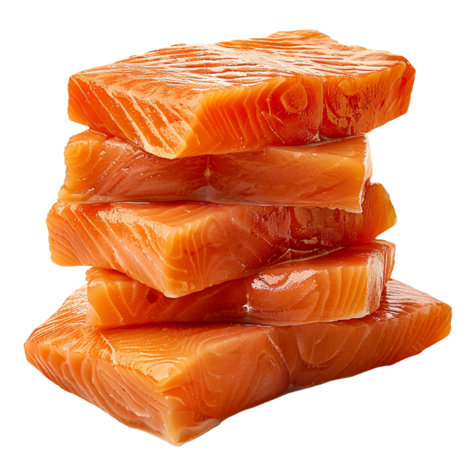 Slices of Salmon Fish on Transparent Background png