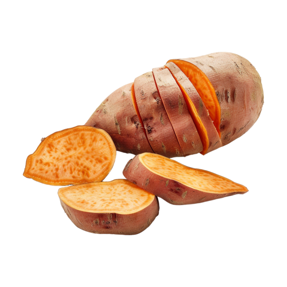 Sweet potato Root vegetables on Transparent Background png