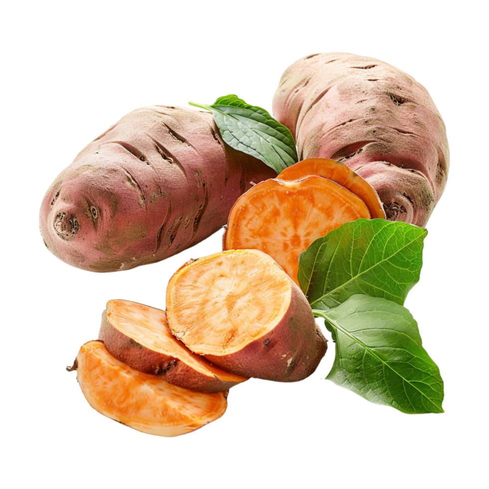 Sweet potato Root vegetables on Transparent Background png