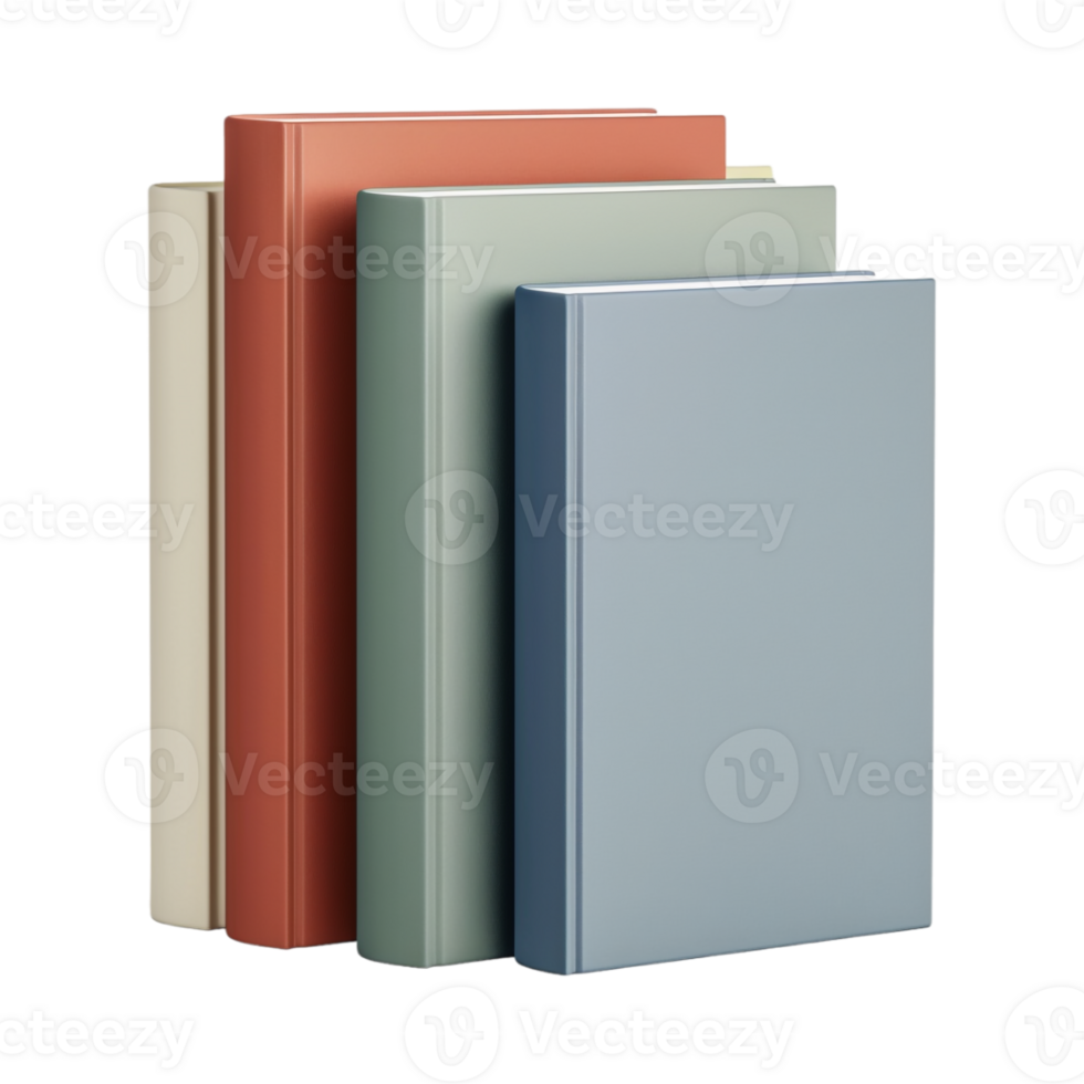 Stack of Books on Transparent Background png