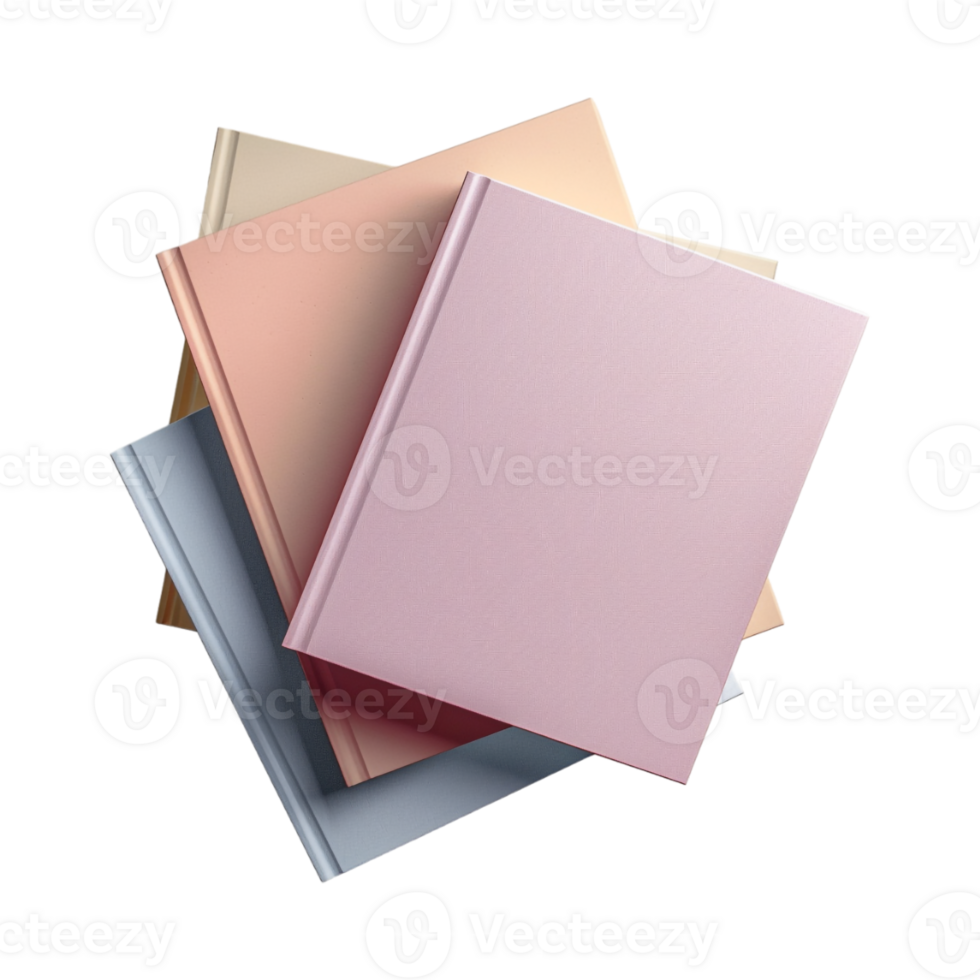 Stack of Books on Transparent Background png