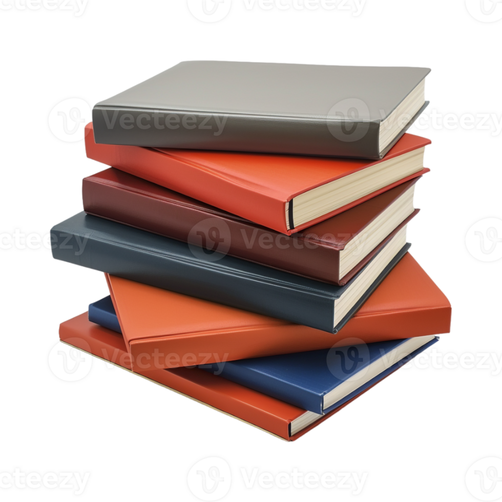 Stack of Books on Transparent Background png