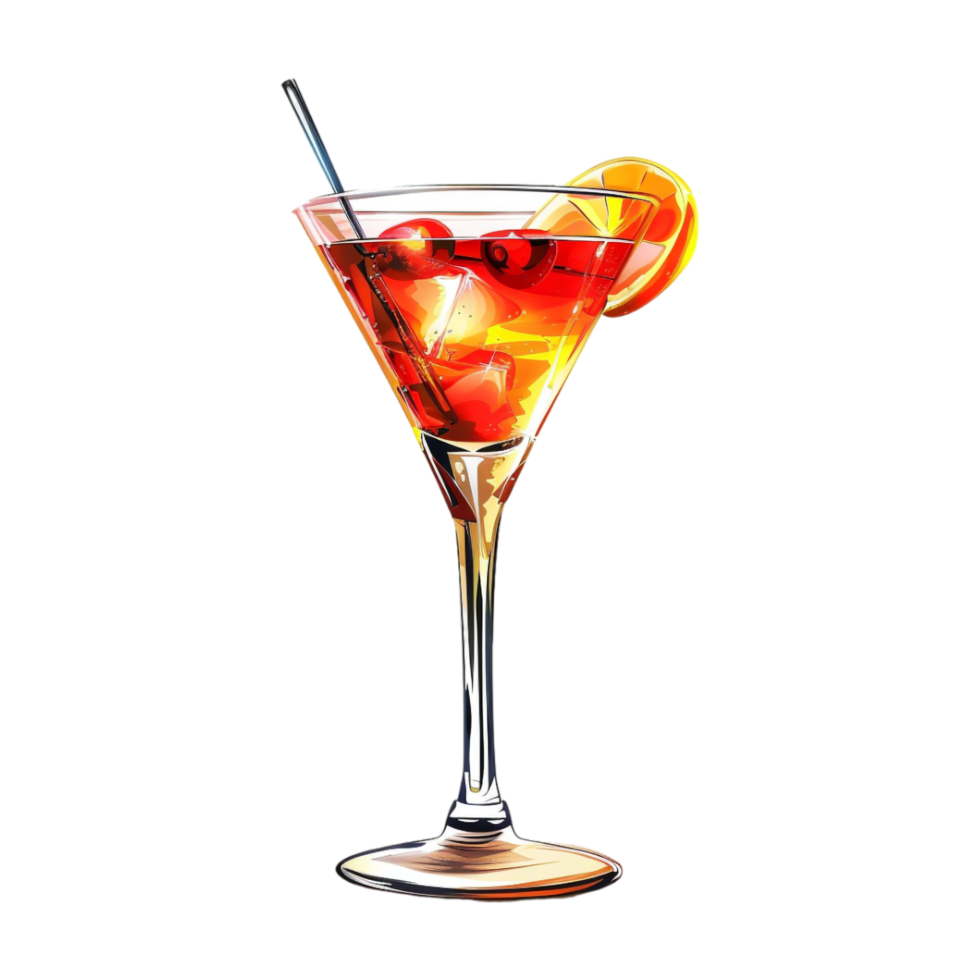 Cocktail Glass on Transparent Background png