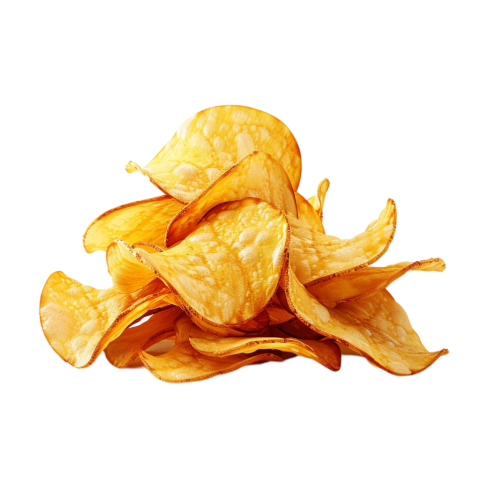 Fried Potato Chips on Transparent Background png