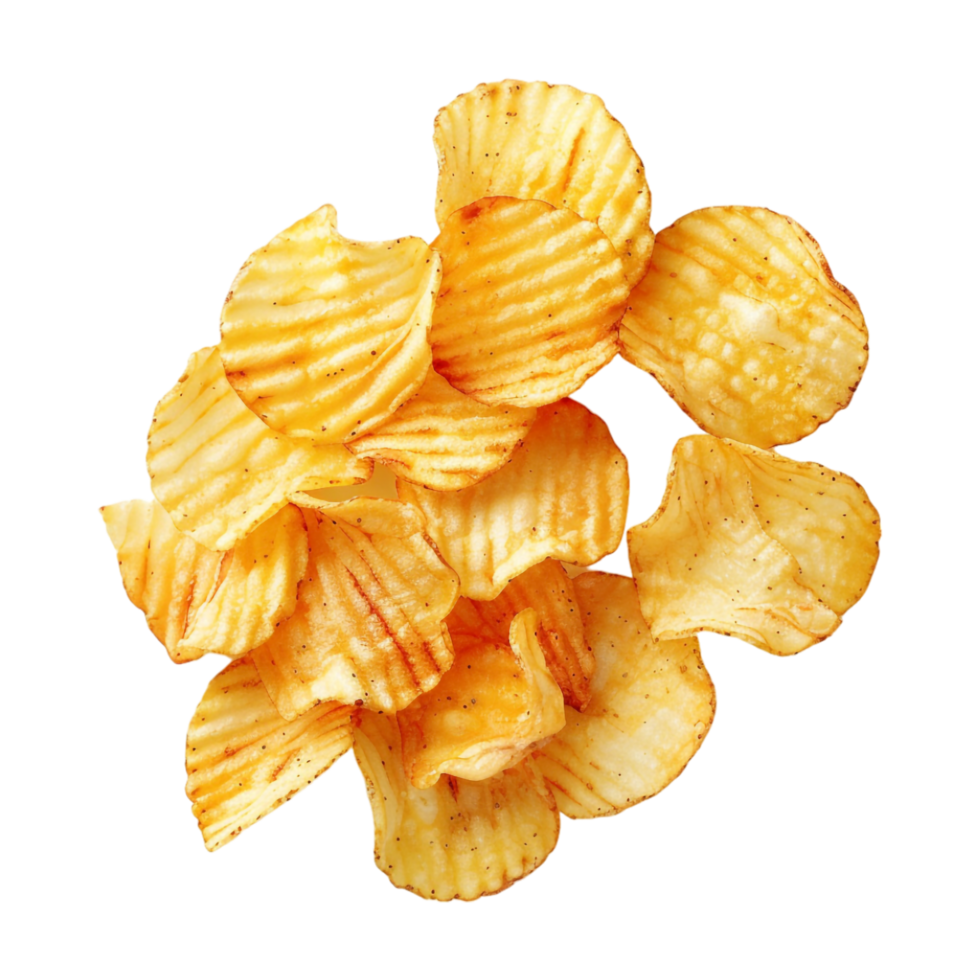 Fried Potato Chips on Transparent Background png