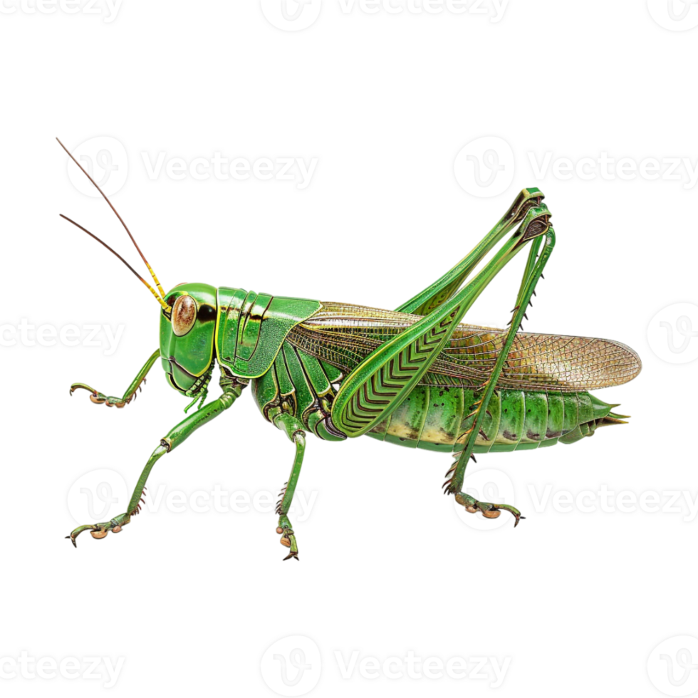 Green Grasshopper on Transparent Background png