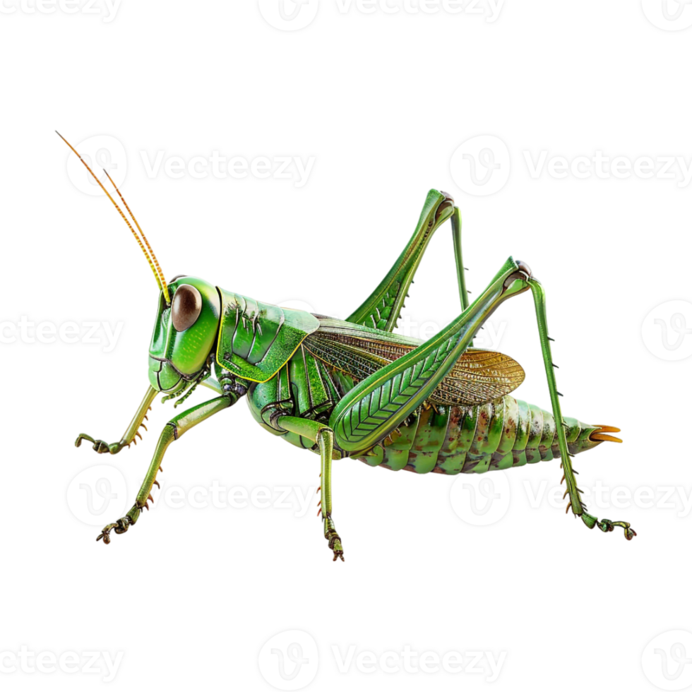 Green Grasshopper on Transparent Background png