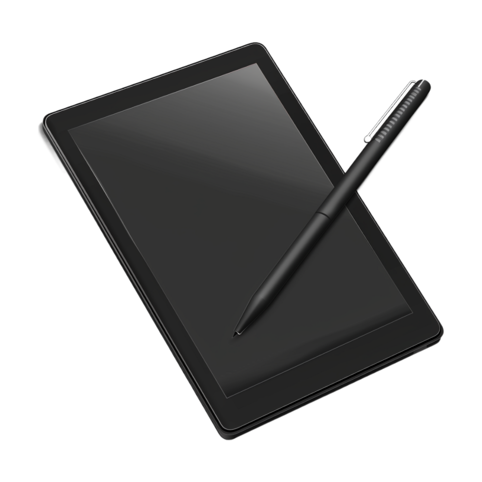 Graphic Tablet for Designing with Stylus on Transparent Background png