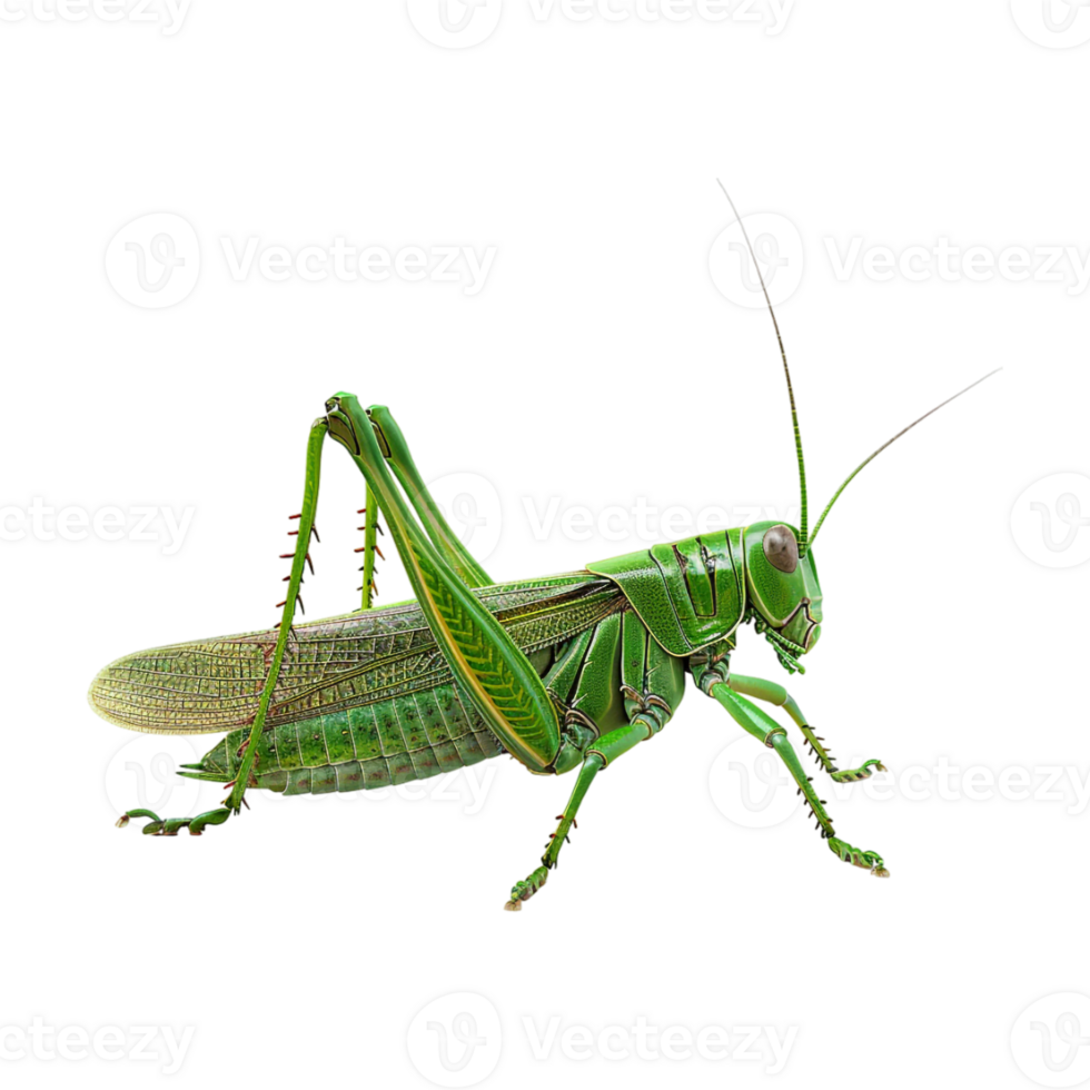 Green Grasshopper on Transparent Background png