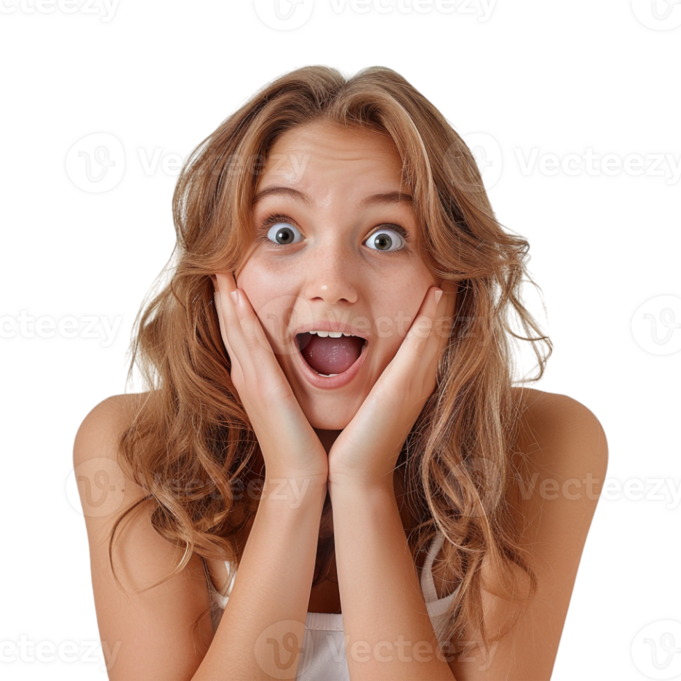 Shocked Woman on Transparent Background png