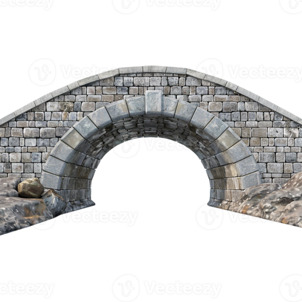Bridge on Water Stream on Transparent Background png