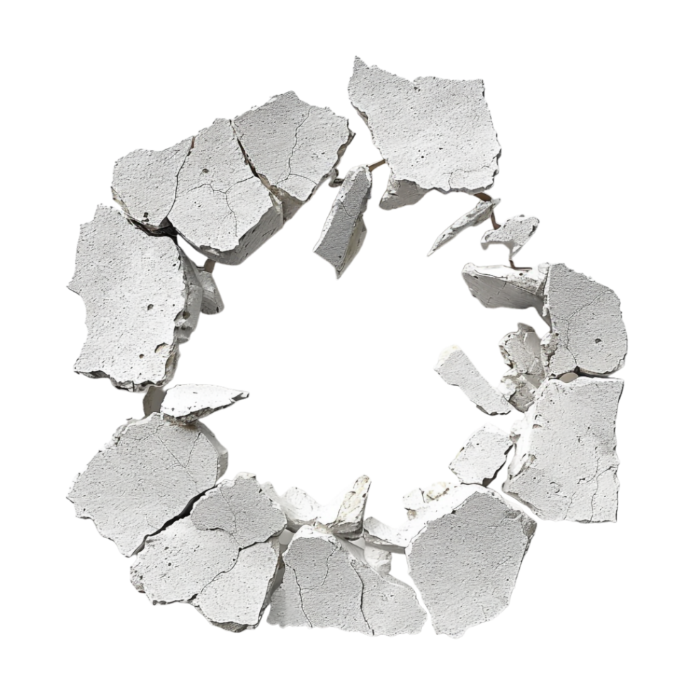 Big Rough Hole in a Brick Wall on Transparent Background png