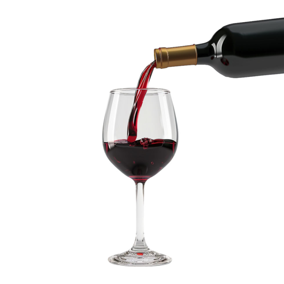 Wine Pouring in Glass on Transparent Background png