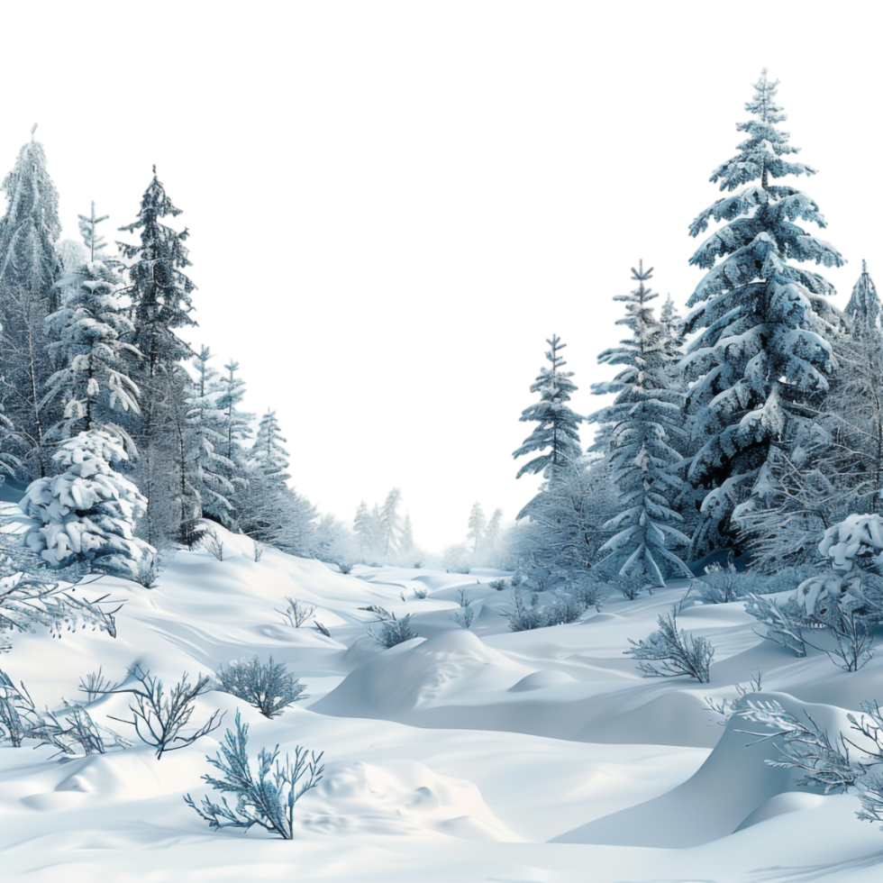 Winter Forest Footer on Transparent Background png