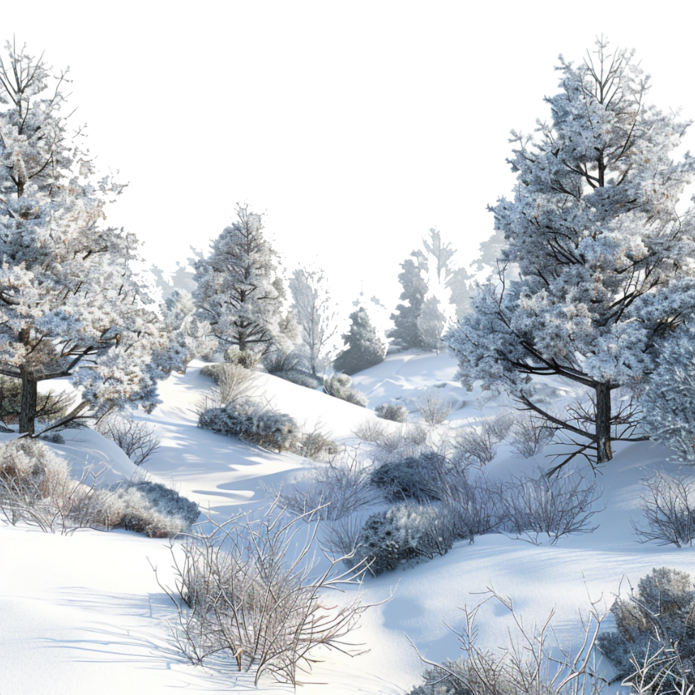 Winter Forest Footer on Transparent Background png