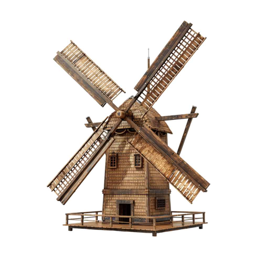 Vintage Wind Mill on Transparent Background png