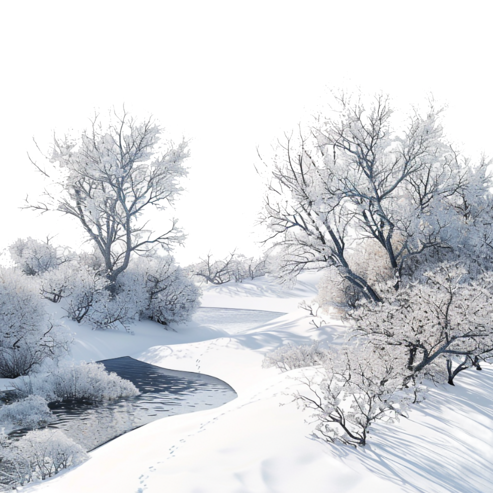 Winter Forest Footer on Transparent Background png