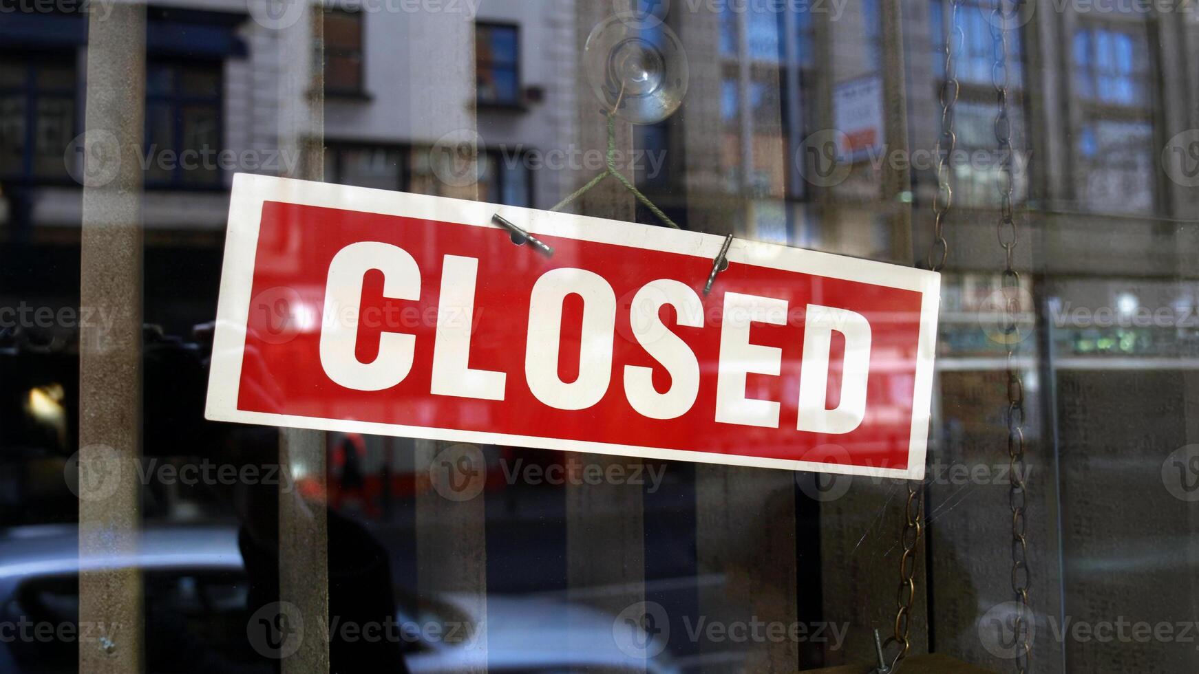 closed sign in shop window photo