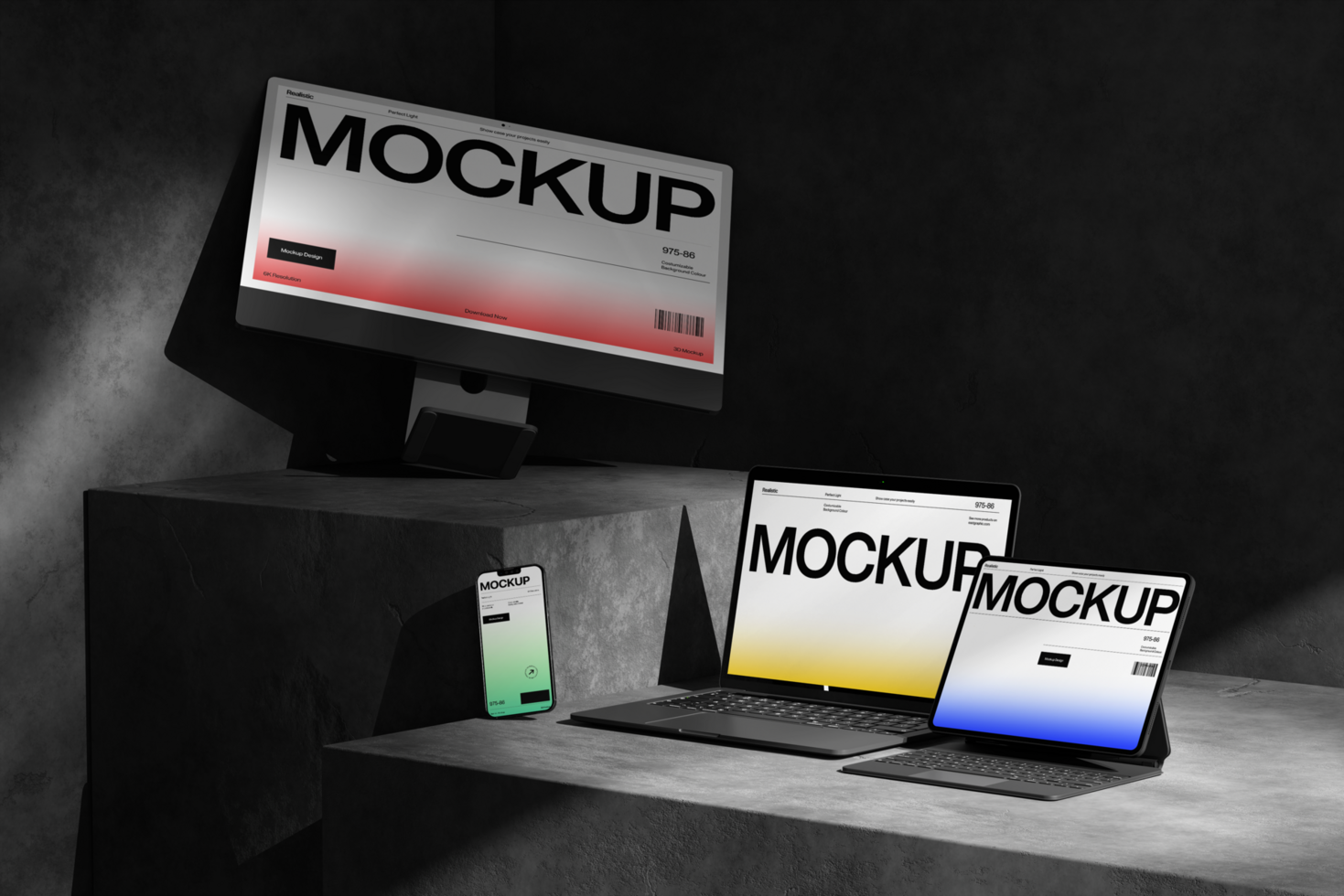 device display mockup high quality branding psd