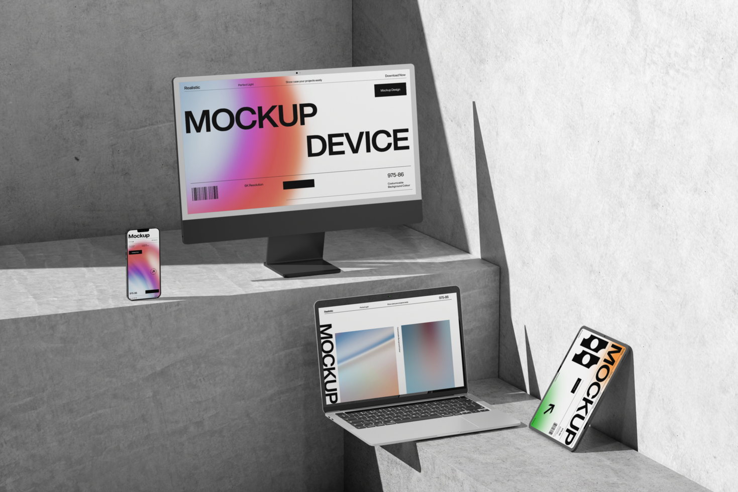 tech device mockup template for modern designs psd