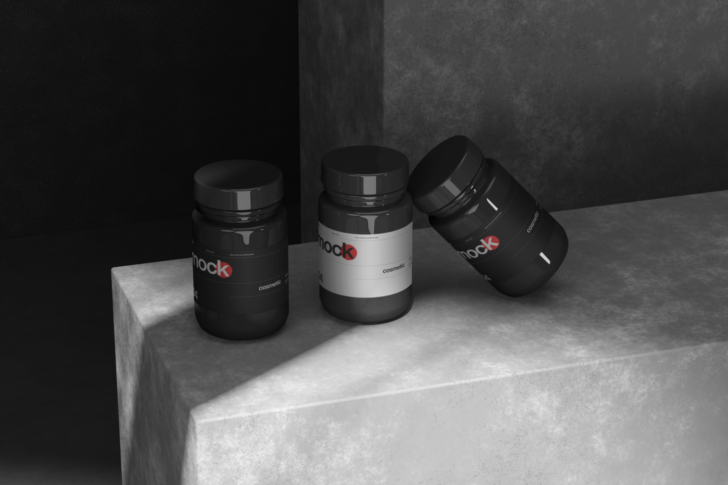 Dark Cosmetic Jar Mockup Template for Premium Product Presentation psd