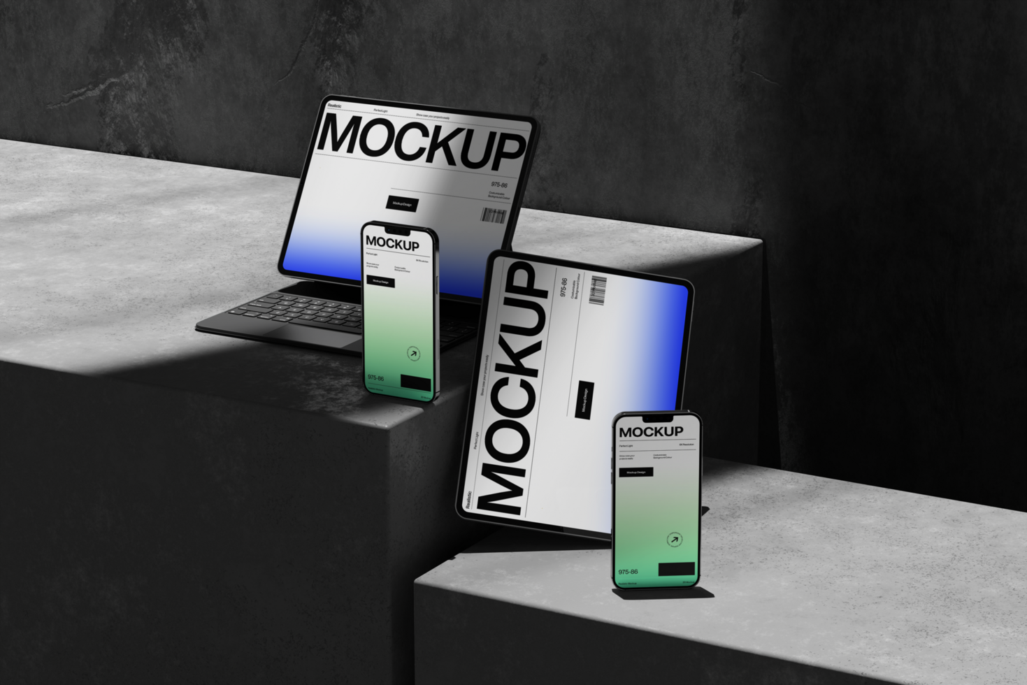 professional display mockup on the plaster psd