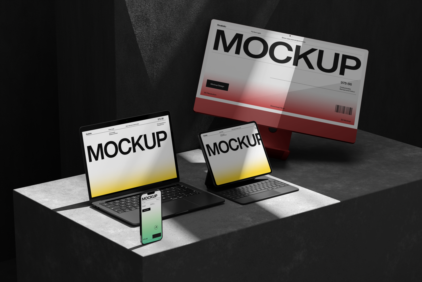 modern mockup device template with shadow for professional and versatile design psd