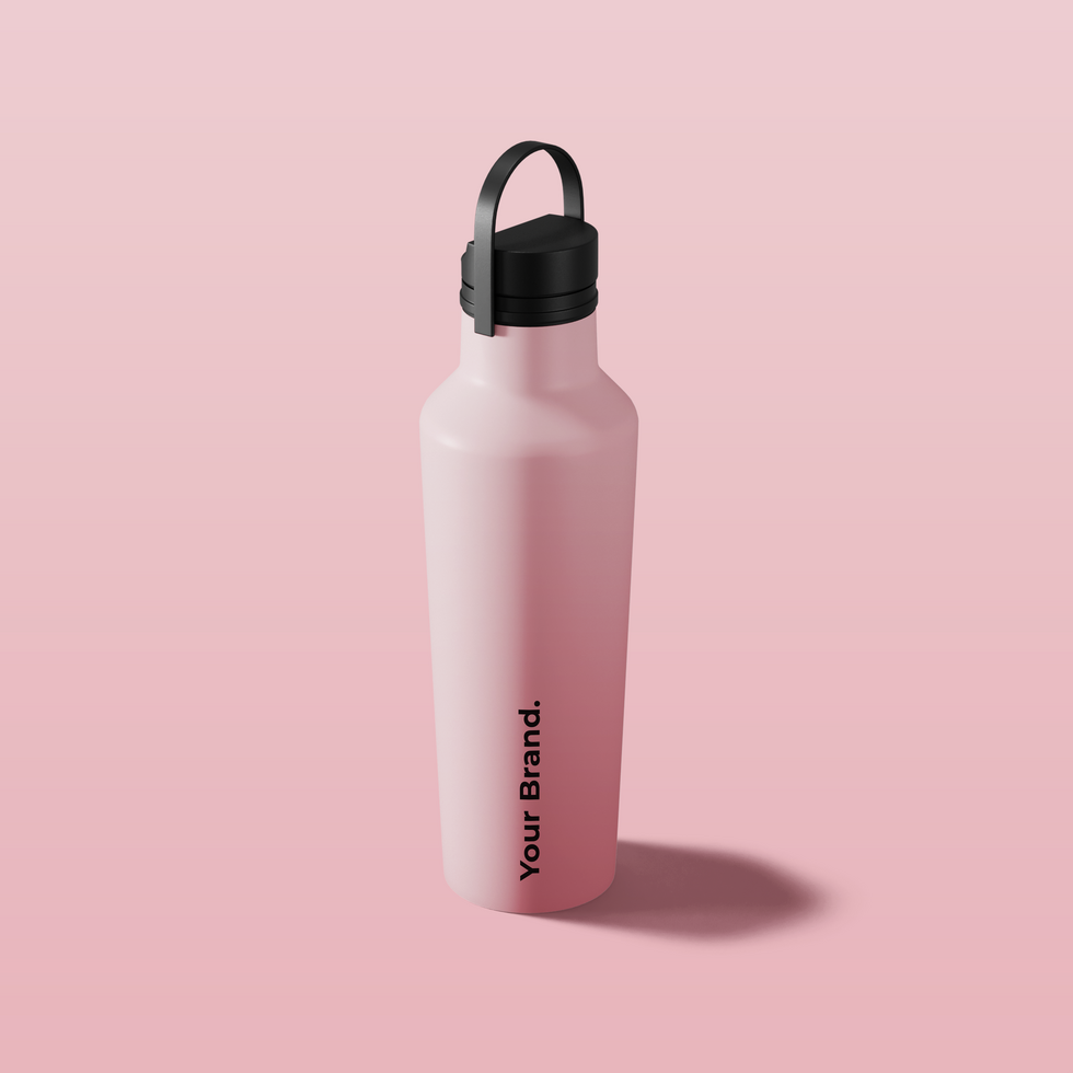 thermo tumbler with black cap mockup psd