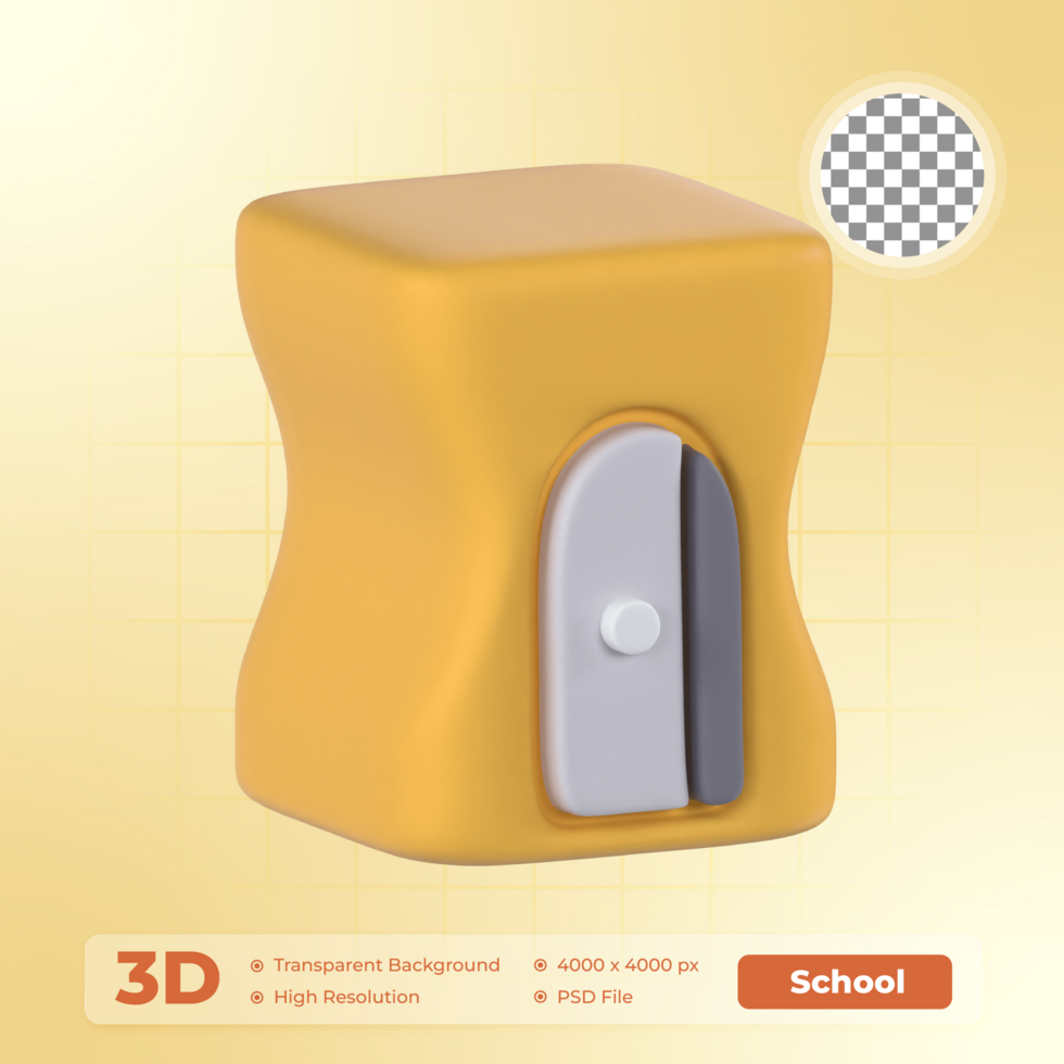 Sharpener 3D Render icon School Pack psd