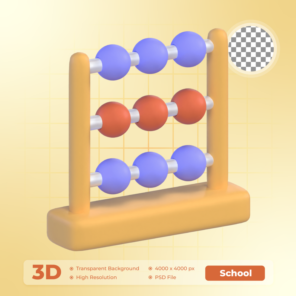 Abacus 3D Render icon School Pack psd