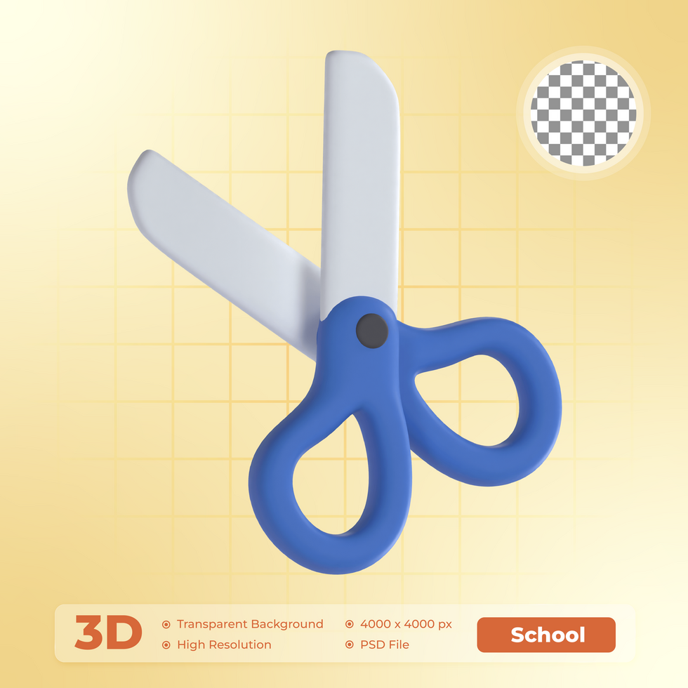 Scissors 3D Render icon School Pack psd